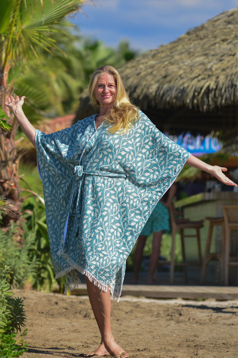 ZusenZomer dames kimono dress absorberend vakantie saunabadjas