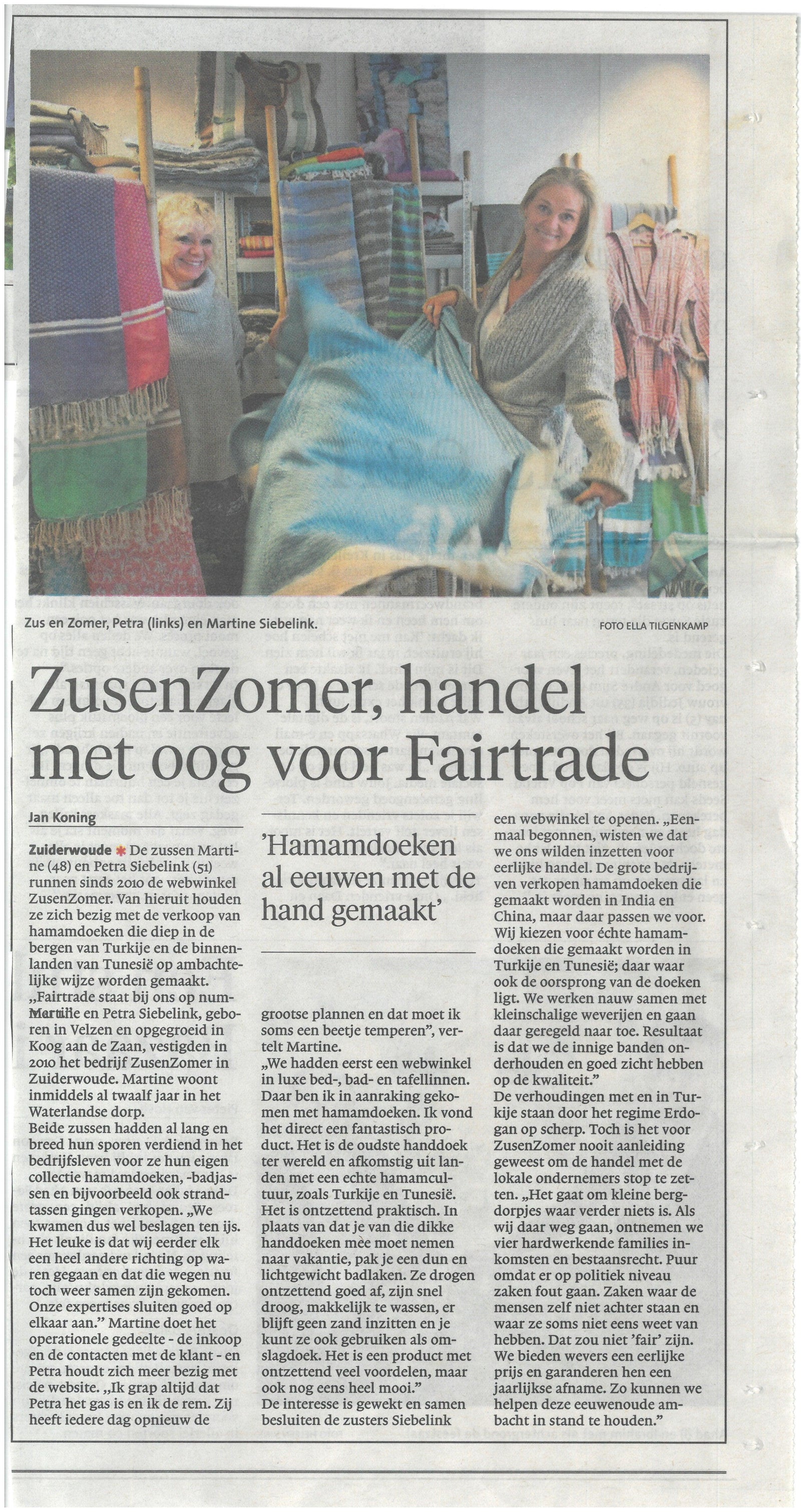 ZusenZomer in het Noordhollands Dagblad - ZusenZomer
