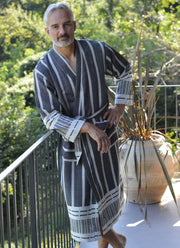Boho kimono badjas ZusenZomer - heren - dames - zwart