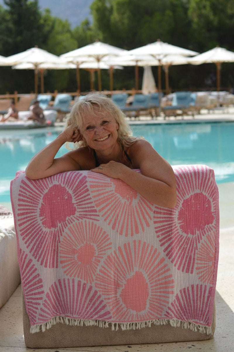 hamamdoek sauna roze sauna vakantie oeko tex
