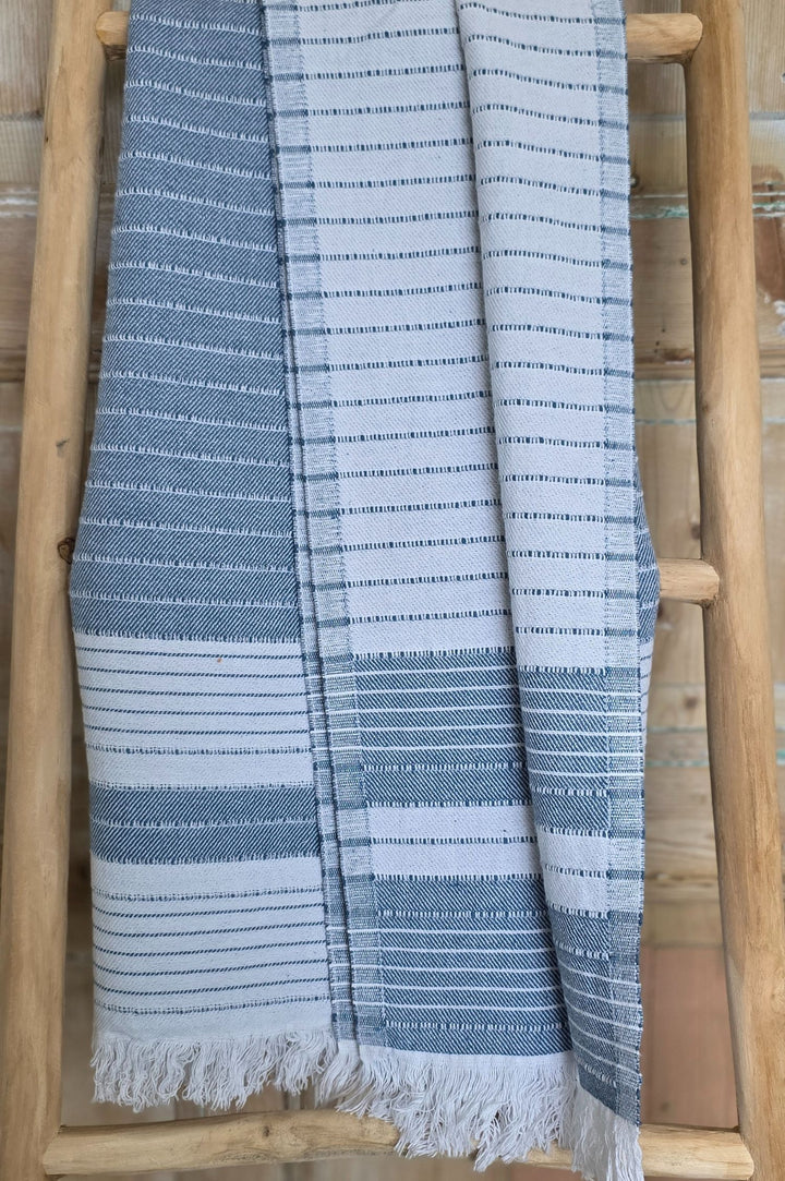 hamamdoek baddoek fornax staal blauw katoen