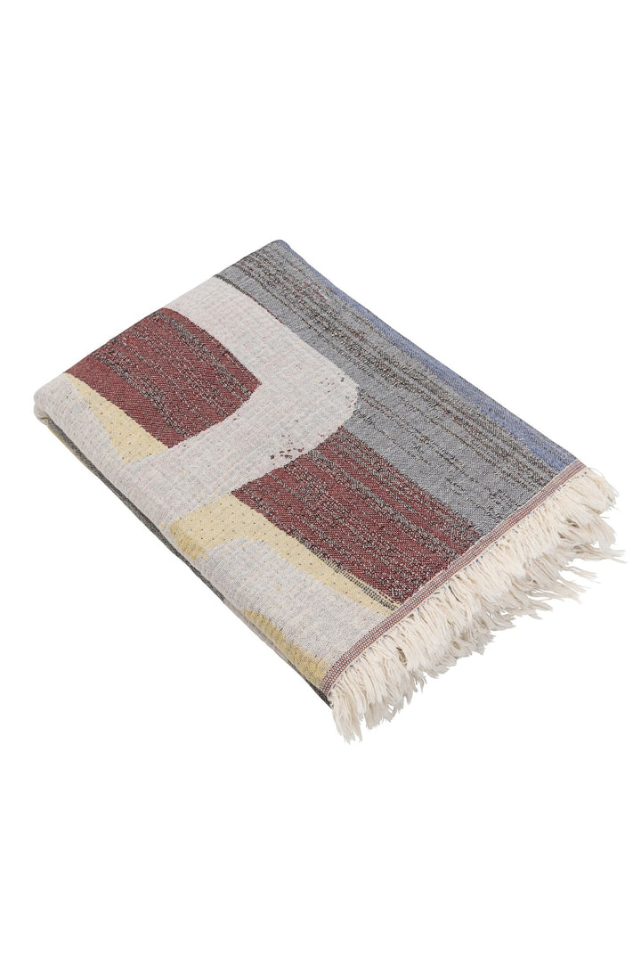 hamamdoek ozan pink grey zacht absorberend franjes
