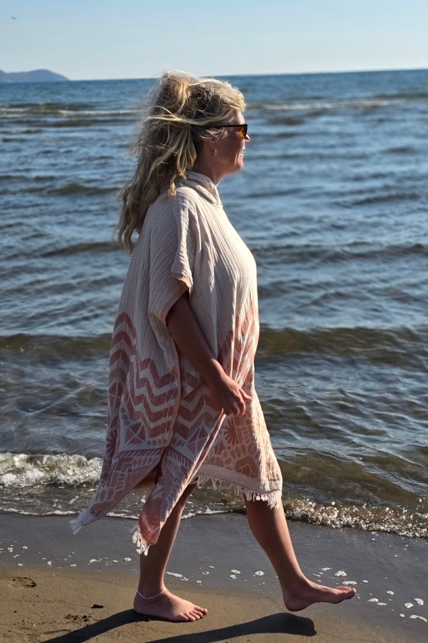 zusenzomer poncho zacht katoen vakantie