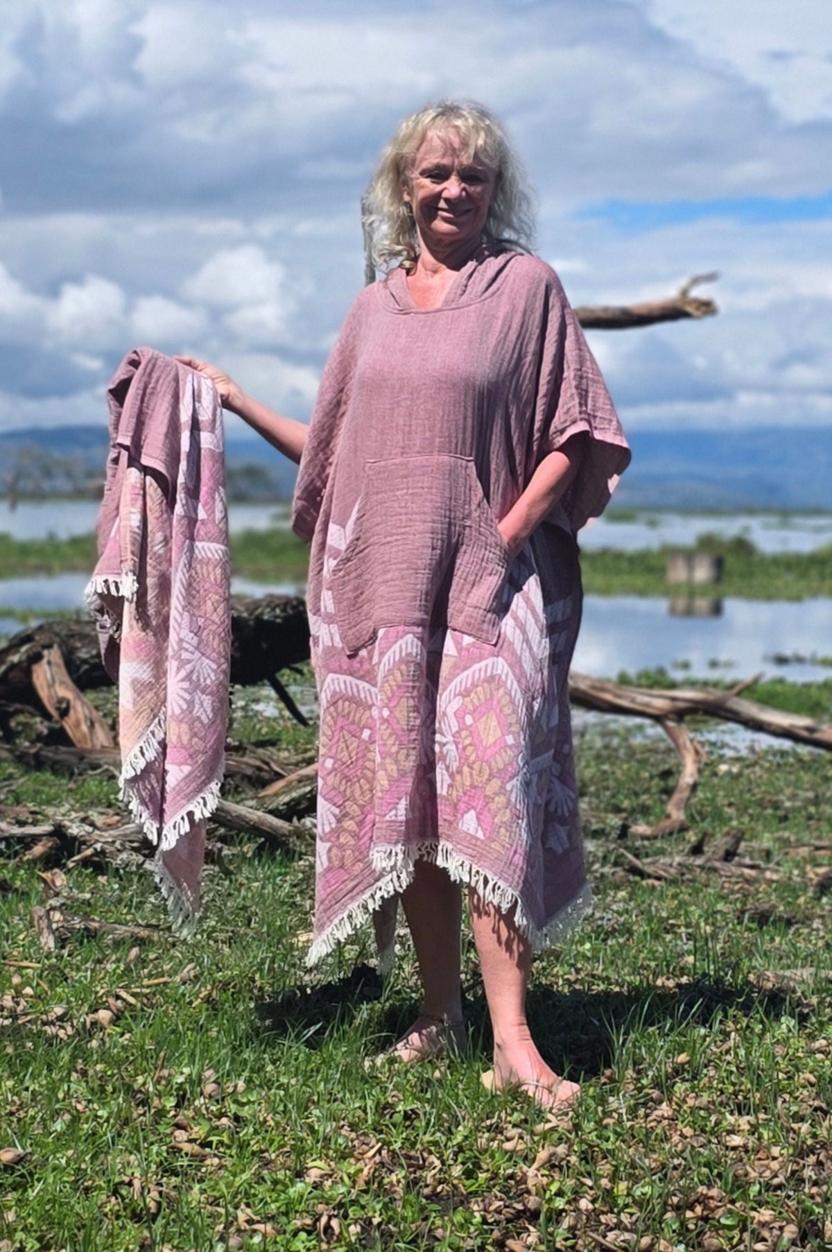 poncho hamamdoek set