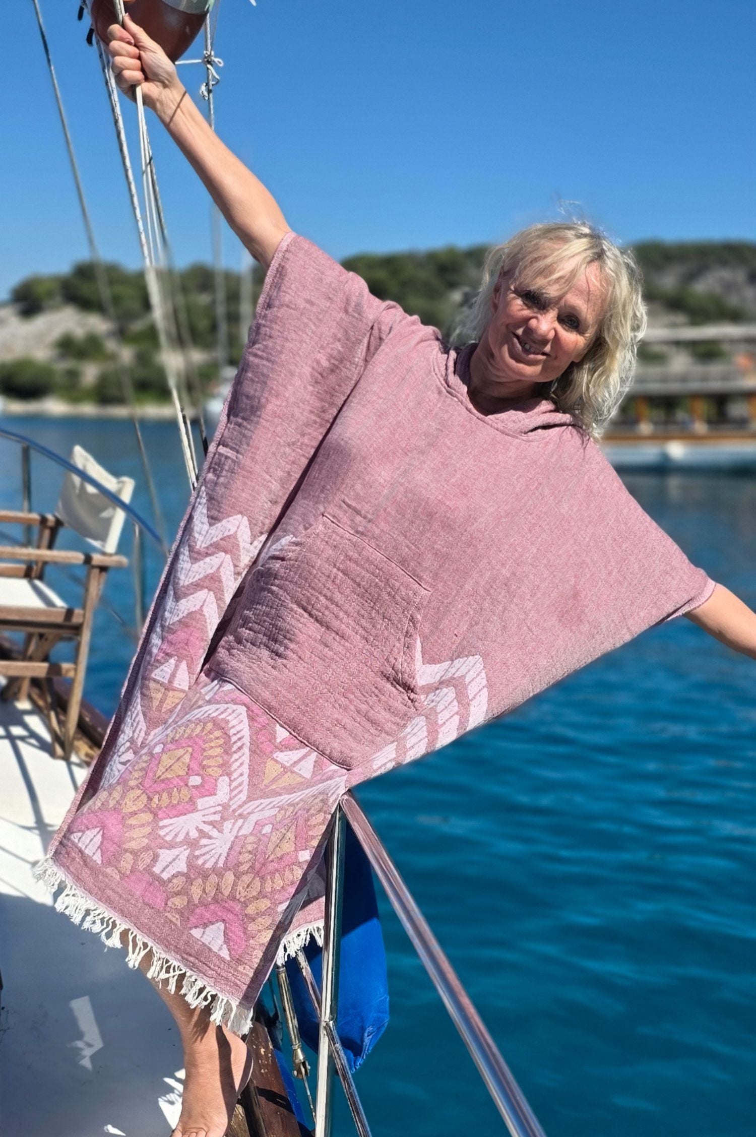 zusenzomer poncho zacht katoen vakantie