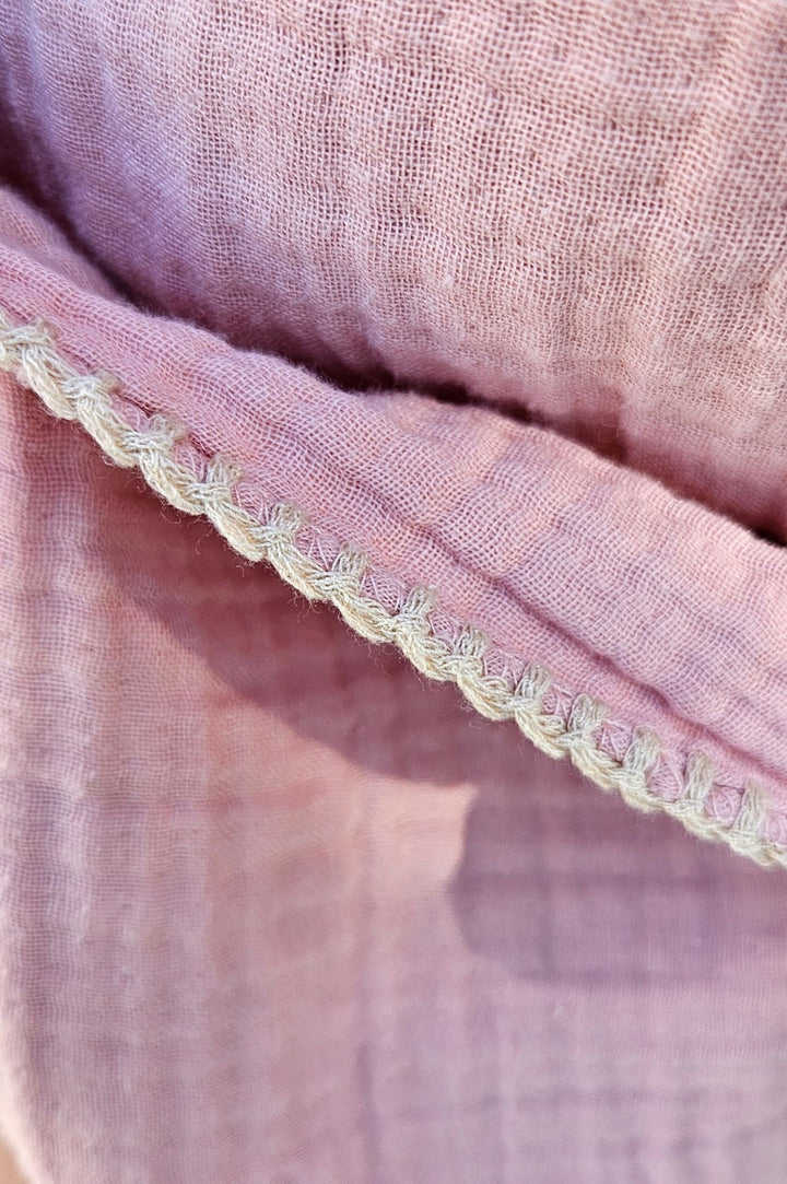 soft pink zacht katoen poncho 