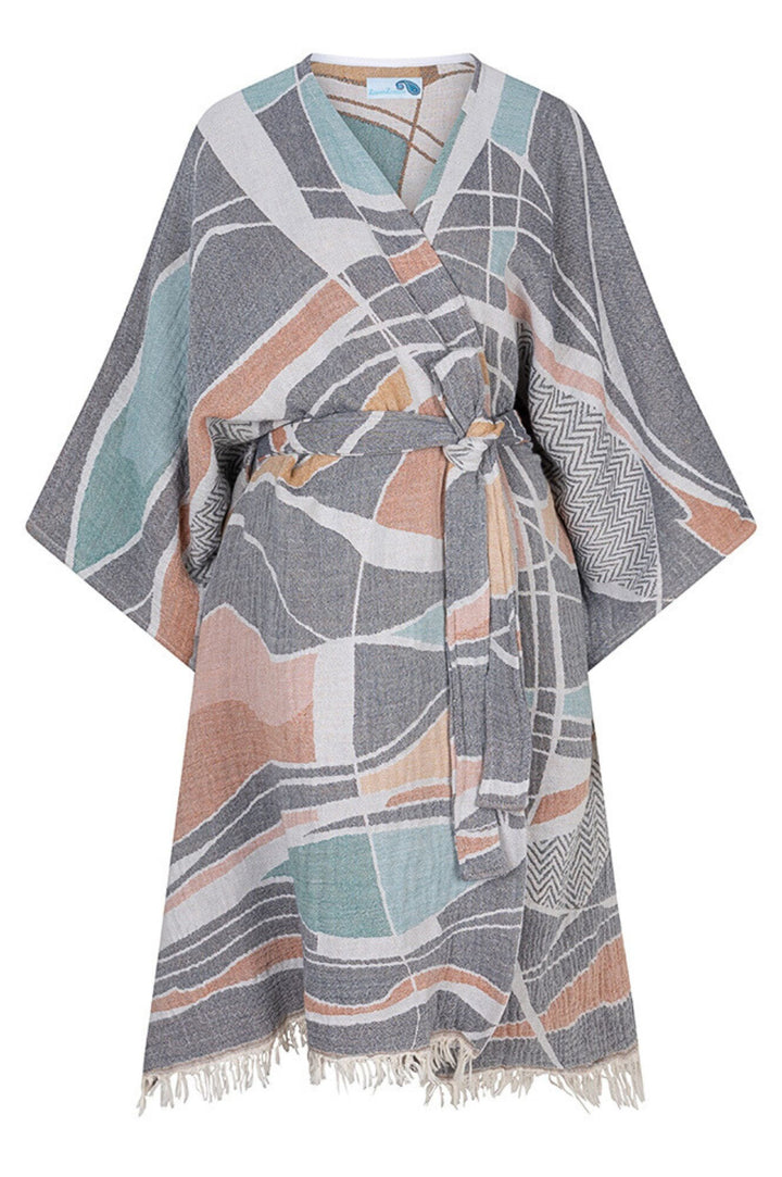 dames kimono dress AZRA grijs absorberend fairtrade