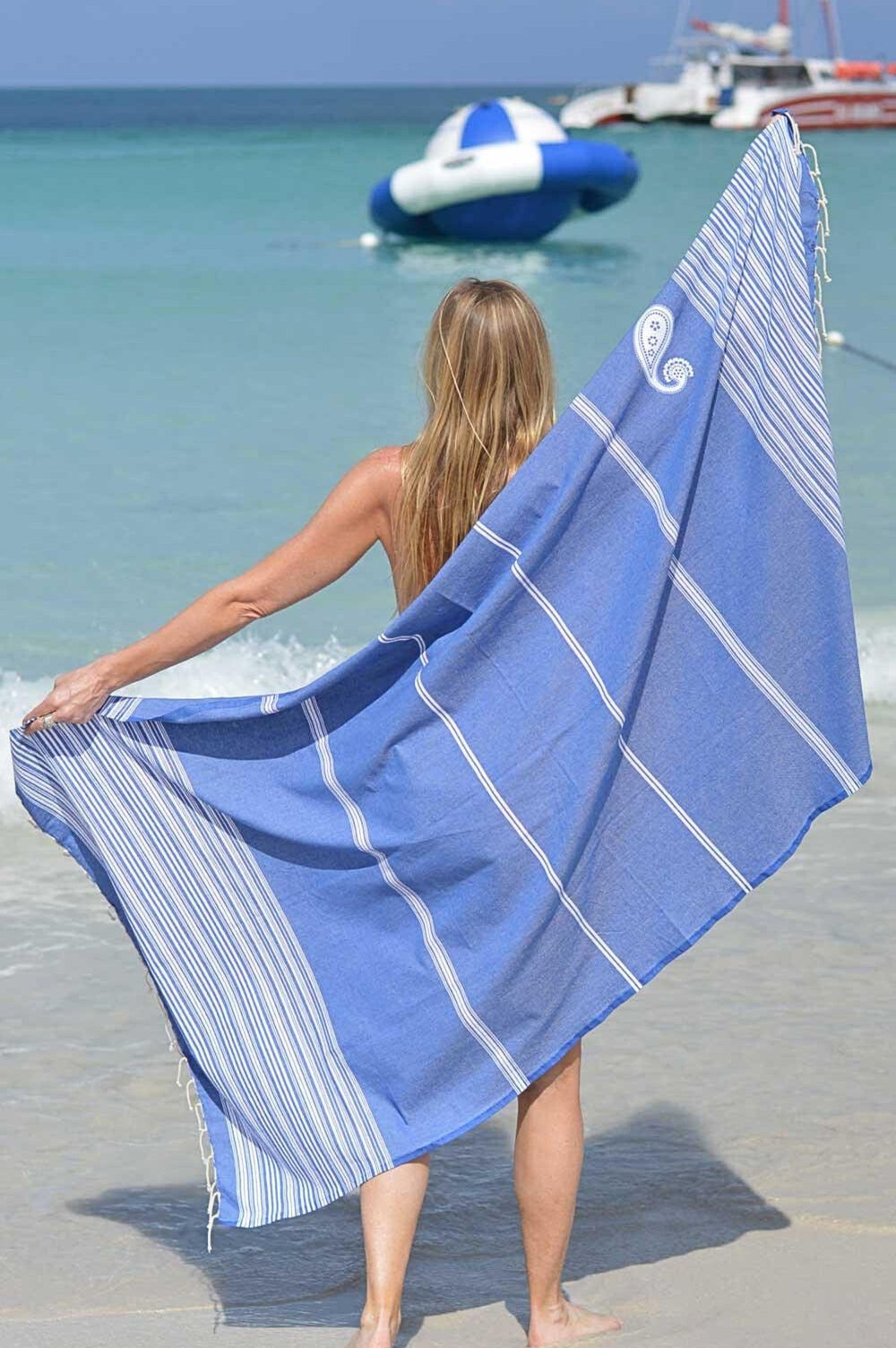 Sowel® Premium Hamamtuch mit Frottee Rückseite, Fouta