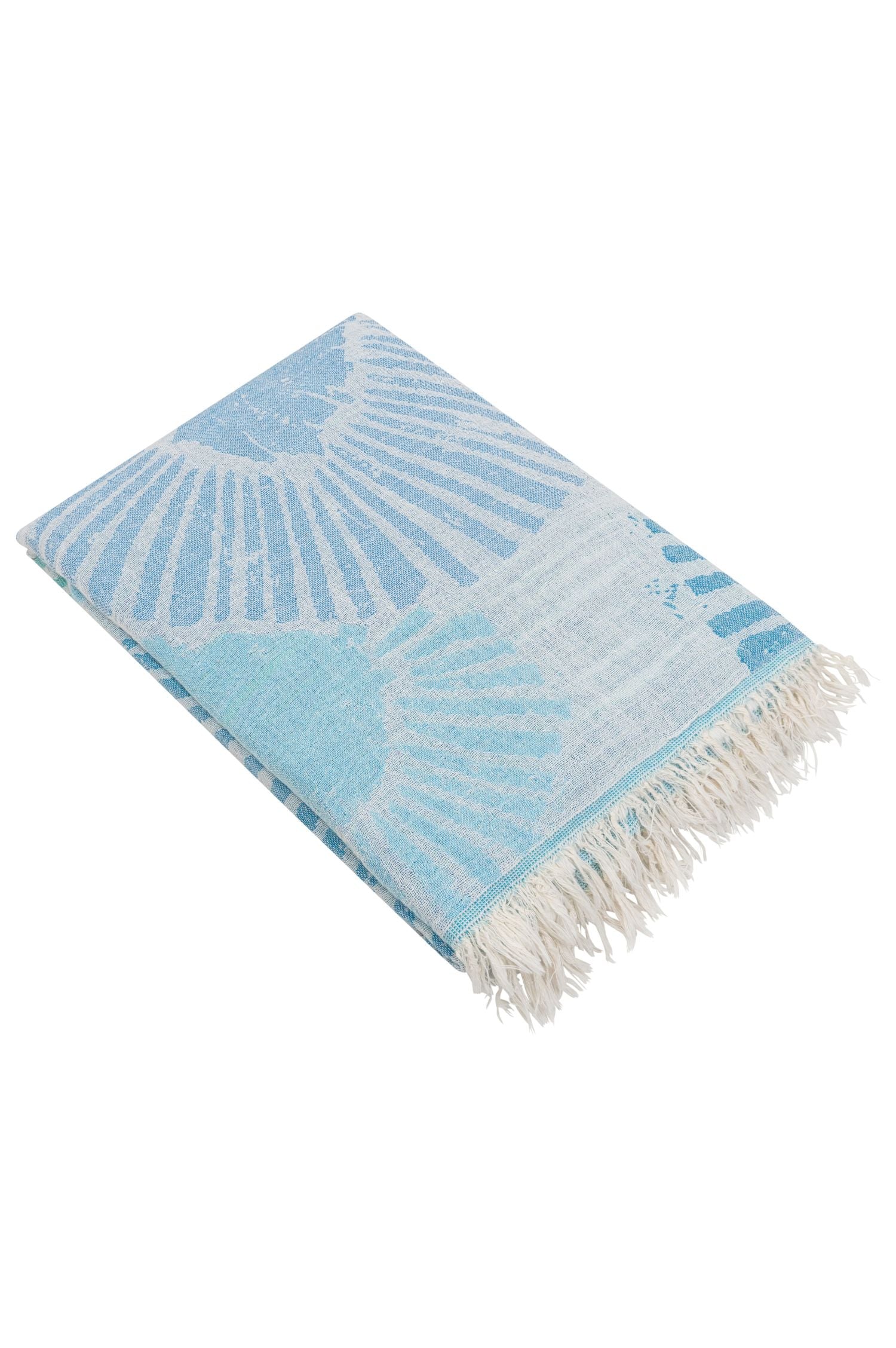 hamamdoek zacht franjes blauw vakantie sauna absorberend