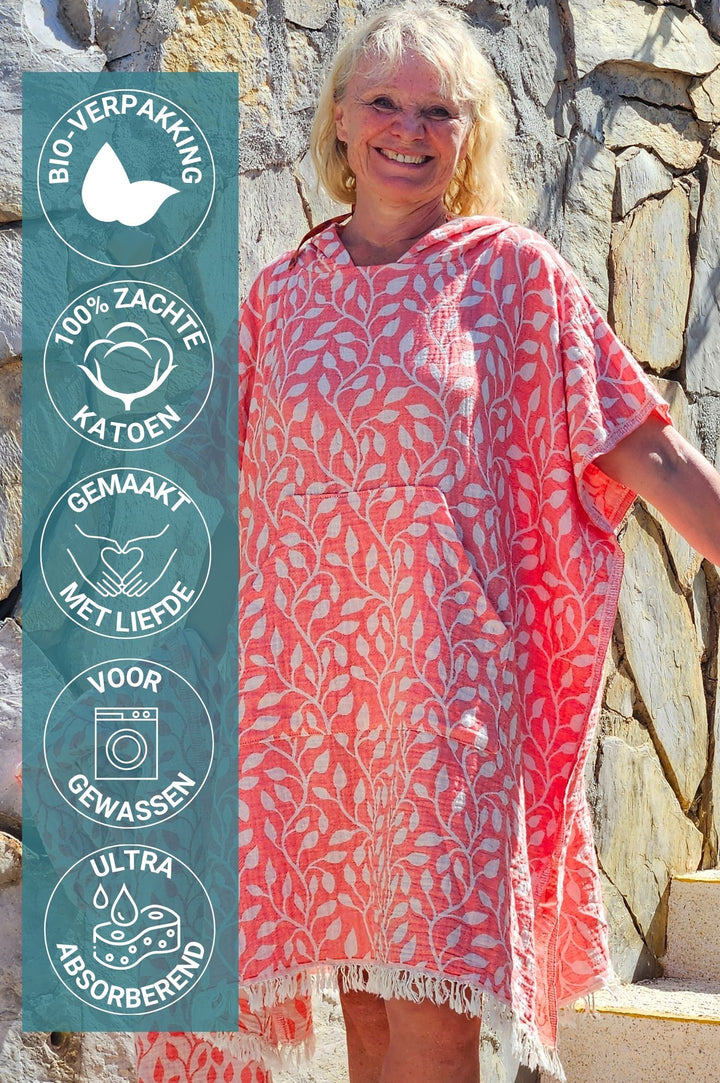 oeko tex dames poncho fairtrade katoen