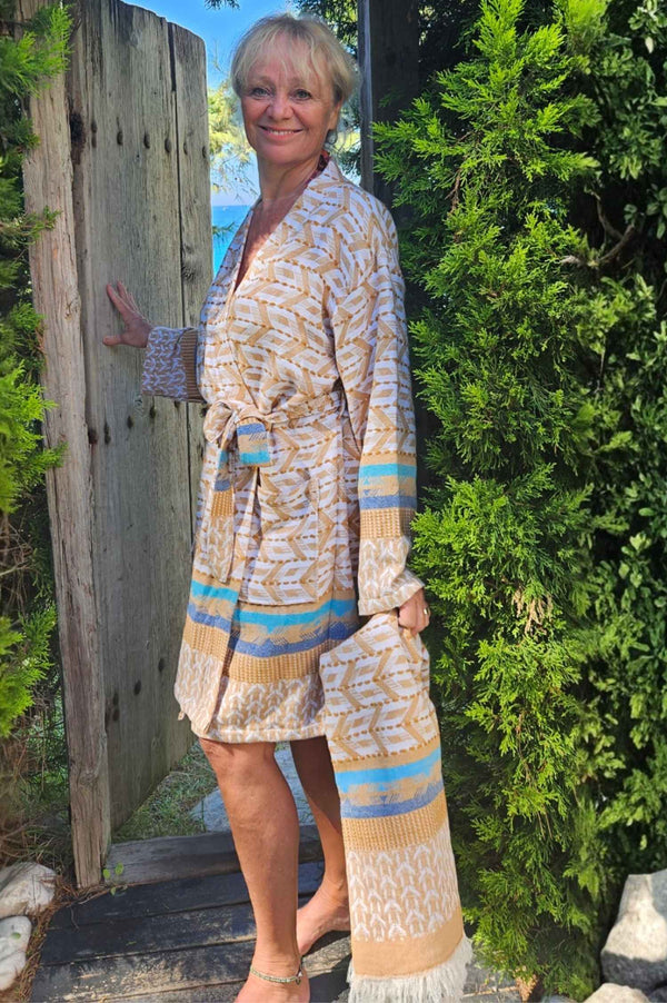 Hamam badjas ESLA voor dames of sauna badjas - in één maat