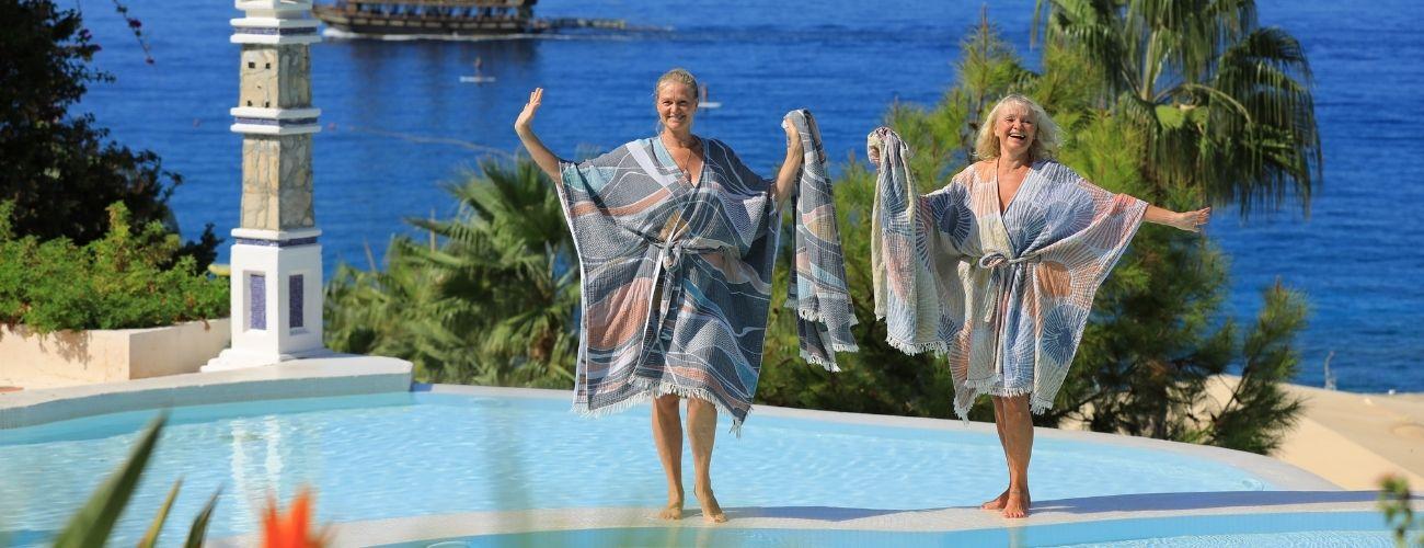 over zusenzomer - fairtrade hamamdoeken, badjassen poncho's