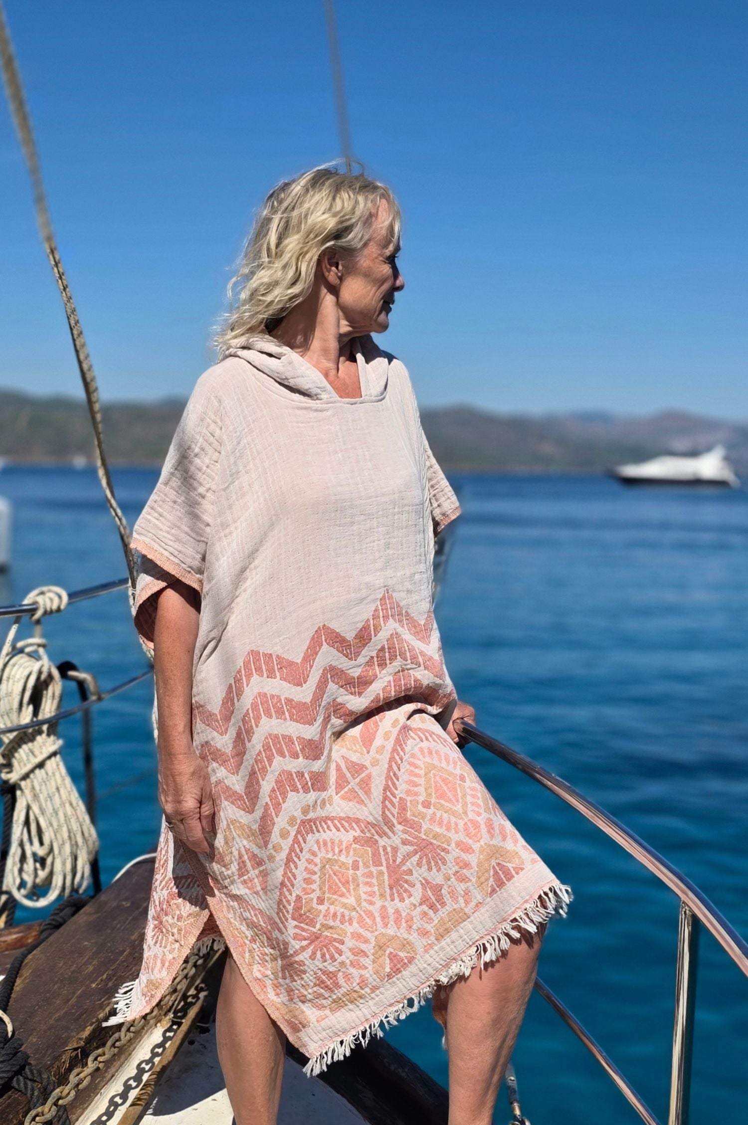 zusenzomer poncho zacht katoen vakantie