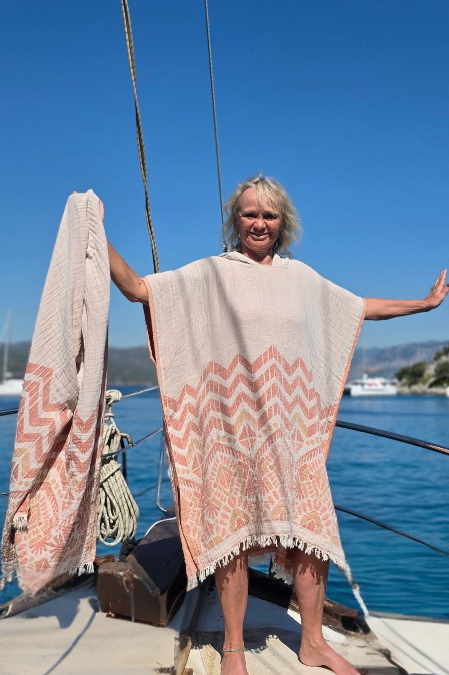zusenzomer poncho zacht katoen vakantie