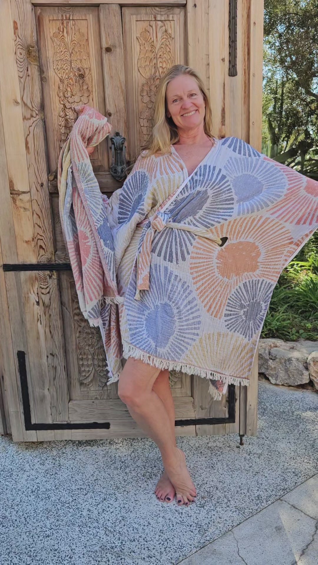 Kimono Bademantel ALYA Damen - Einheitsgröße (36 bis 50)