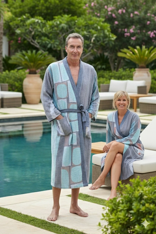 Dames badjas en  heren badjas OZAN - sauna badjas - extra lang