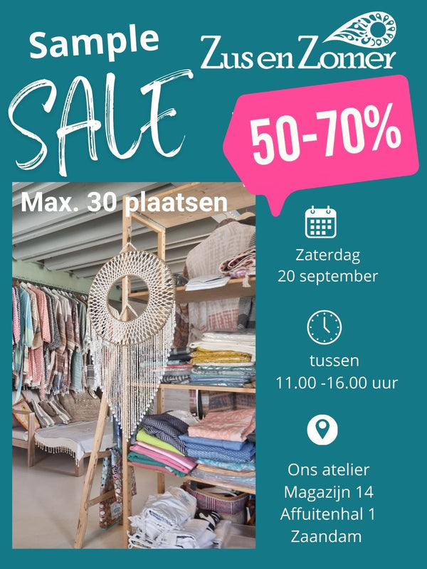 Toegangsvoucher €5,- voor de ZusenZomer Sample &amp; Outlet Sale