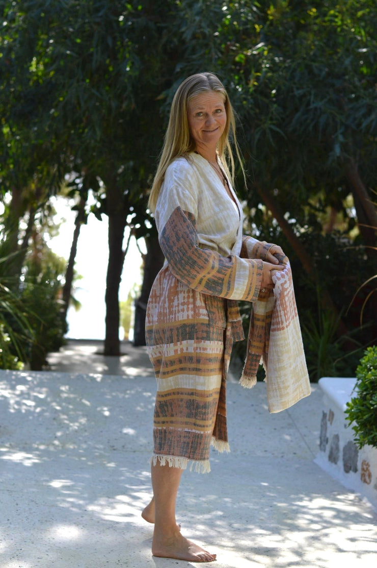 Hammam bathrobe IBAR TERRA for women - one size (36 to 42)