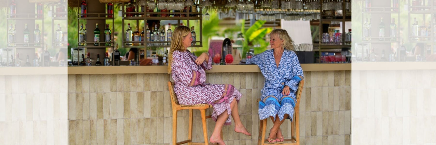 bijzondere dames dunne badjas van katoen bij zusenzomer