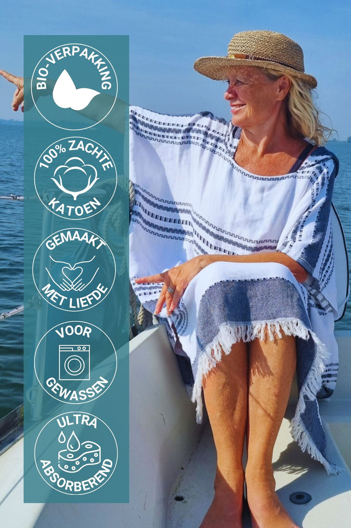 100% katoen fairtrade dames poncho syma