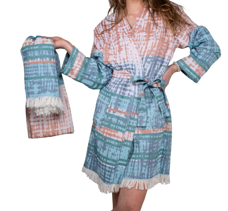 Hamam kimono badjas IBAR voor dames - één maat (36 t/m 42) - ZusenZomer