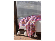 Kikoy Sweet Pink Stripes - hammam towel with terry cloth - 90 x 160cm